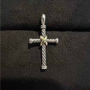 David Yurman cable cross 100% Authentic Sterling Silver and 18k